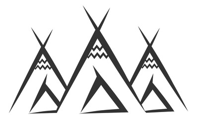 Tipi in hand drawn style. Traditional native american tents © vectortatu