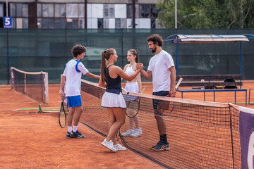 Mixed doubles tennis tournament, outdoor court