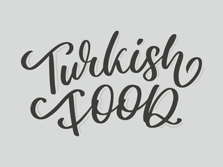 Turkish food letter. Design element. Traditional design. Vector lettering illustration. Healthy meal.
