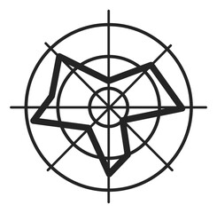Radar chart icon. Round data statistics graph