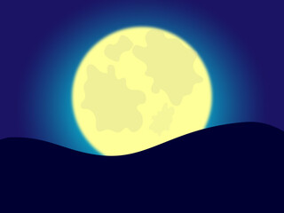 Night background with full moon. Halloween holiday concept.
Graphic design.