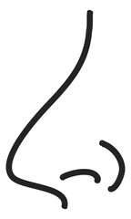 Nose icon. Smelling symbol. Face part sign