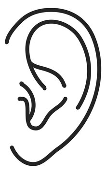 Ear icon. Hearing symbol. Human sense sign