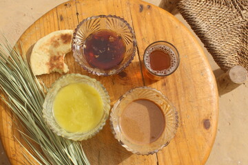 Amlou and Honey, perfect breakfast in Tamazight,Tafraoute, Agadir.