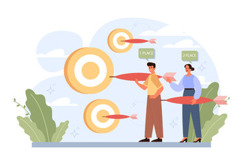 Competitors concept. Business or interpersonal competition. Rivalry