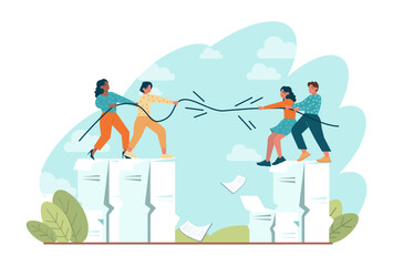 Competitors concept. Business or interpersonal competition. Rivalry