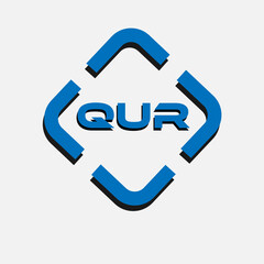 QUR letter logo design on background QUR creative initials letter logo concept. QUR letter design