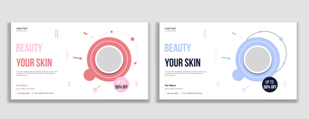 Beauty salon and spa care social media and web banner