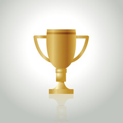 Goldel Winner Cup. Champion trophy award. Vector Graphic Object.
