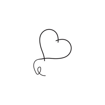 Line squiggles, heart element