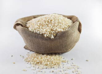 Rice in jute bag