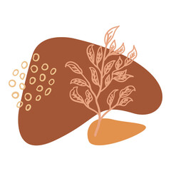 Aesthetic Boho Blob Shape and Outline Flower