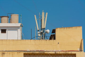 Tower with wifi network antennas