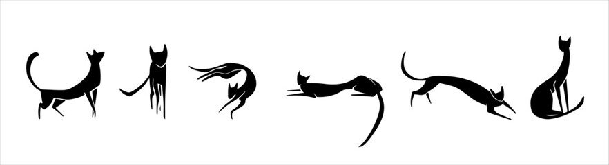 Black cat sihouette, isolated vector