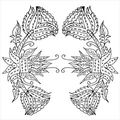 black and white floral ornament