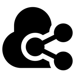 cloud sharing glyph icon