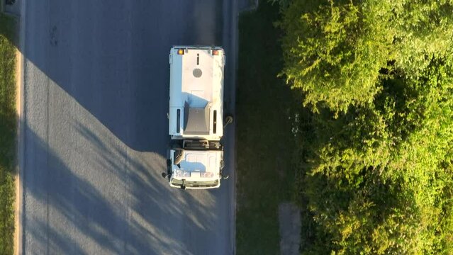 Aerial View of a Road Sweep on a Road in the UK