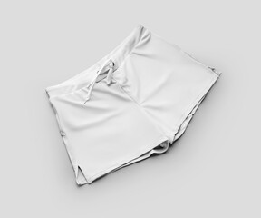 Naklejka premium Mockup of male swimming trunks, subject close-up with ties, isolated on background, front view.