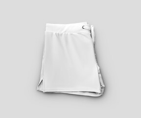 Mockup of folded male trunks for swimming, white subject close-up, for design, print, pattern.