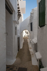 narrow street in the old town of island