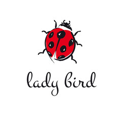 logo lady bird, love bug, good luck
