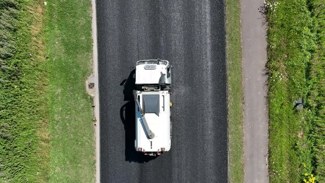 Road Sweeper Cleaning the Streets in the UK