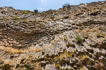 Basalt columns called Symphony of the Stones. Garni village, Armenia