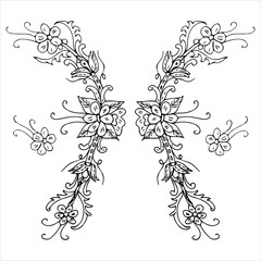Abstract floral frame, floral border