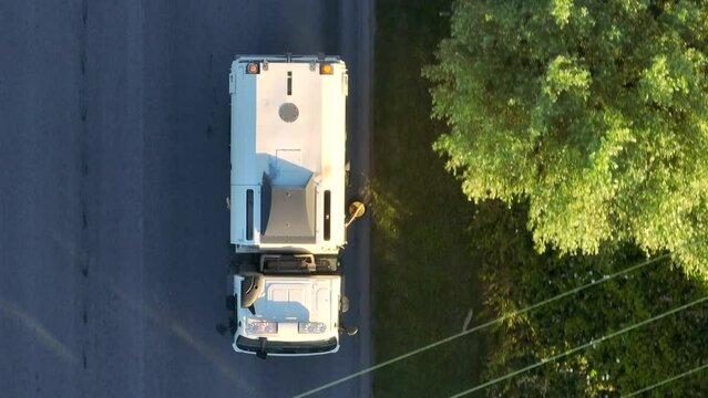 Aerial View of a Road Sweep on a Road in the UK