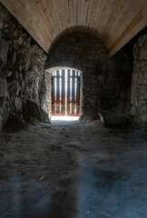 Obraz premium Interior of the ruins of Vinne Castle in Slovakia during reconstruction