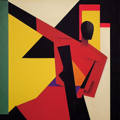 Art in the style of Suprematism. Woman dances - 528701402