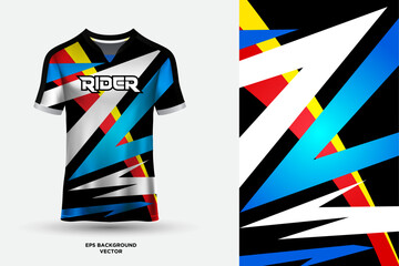 Modern T shirt jersey design suitable for sports, racing, soccer, gaming and e sports vector