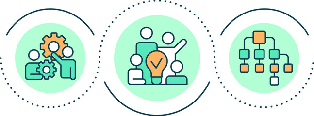 Build productive team loop concept icon. Hiring specialists for company. Collaboration abstract idea thin line illustration. Isolated outline drawing