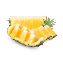 Fresh pineapple with leaves isolated on white background