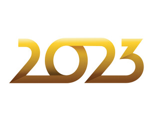 2023 gold letters vector clipart