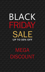 Black Friday Sale. Banner, poster, logo on dark background