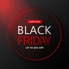 Black Friday Sale. Banner, poster, logo on dark background