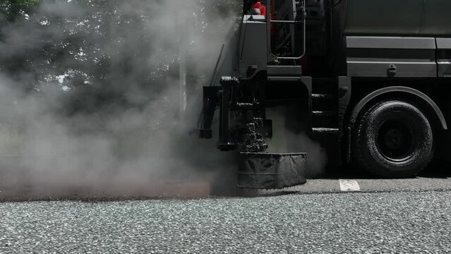 Road Resurfacing using Bitumen Micro Asphalt Surface Dressing