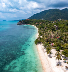 Aerial view of Leela Beach in koh Phangan, Thailand