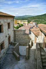 Fototapeta na wymiar Old houses in Quaglietta, a medieval village in the province of Salerno, Italy.