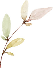 Watercolor Leaves Branches