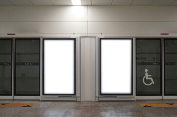 Subway Scenery and Advertising Mockup