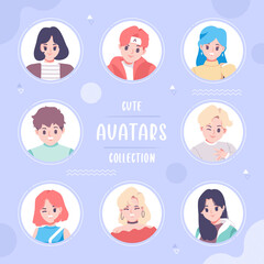 Fototapeta premium flat design people avatar vector template