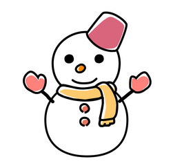 雪だるまのイラスト