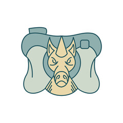 camera and unicorn logo design template, simple modern.
