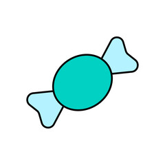 Candy vector icon. Flat colorful sweets logo with lines. Candies in thin style.