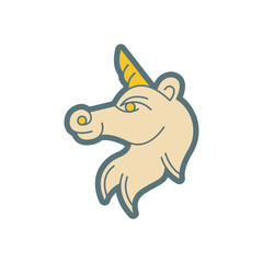 horse unicorn logo design template, with a simple modern style.
