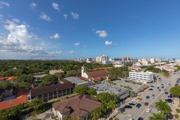 Fototapeta na wymiar Panoramic view of Coral Gables looking to the east, Florida, USA