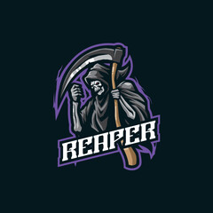 Reaper mascot logo design vector with modern illustration concept style for badge, emblem and t shirt printing. Reaper illustration for sport and esport team.
