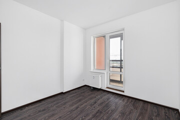 Empty white room without decoration and renovation